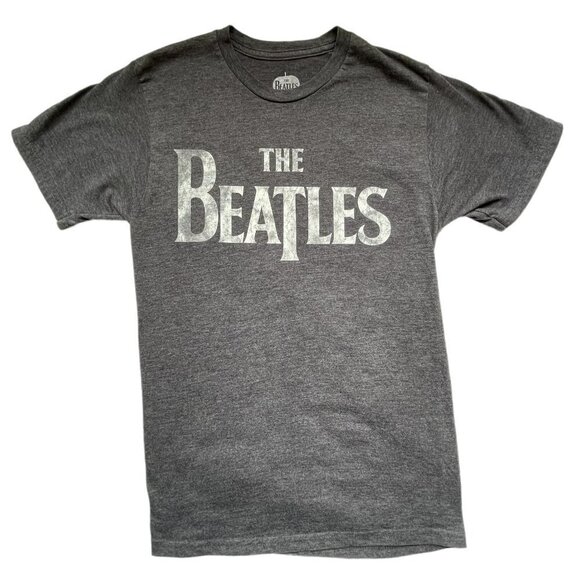 The Beatles Women's Tee Shirt by Apple Corporation LTD Grey with Logo Graphic - Picture 3 of 6